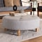 Baxton Studio Vinet Light Gray Upholstered Natural Wood Cocktail Ottoman 153-9200 - alternate 7
